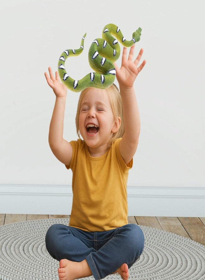 Higherbros Realistic Green Snake Toy Figure - 8 Inch PVC Reptile Model with Lifelike Details for Kids and Collectors - Image 3